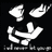 Pixelated white shapes on black background with partial text at bottom; static image showing abstract forms and fragmented characters.