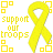 A static contact sheet of two identical yellow ribbon icons with "support our troops" text and pixelated square borders on a white background.