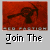 Red background with dark silhouette of a figure holding an object, white text reading "Join The" and "Faction!" below.