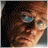 A 48x48 pixel animated contact sheet showing two frames of a Battlestar Galactica-themed buddy icon with a character portrait on the left and a spaceship in space on the right.
