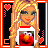 Animated contact sheet of 10 AIM buddy icons featuring pixel art characters, text elements, and repeated 'hott' phrases with heart motifs on black backgrounds.