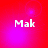 Red background with four showing white text 'Mak' and shifting purple light effects
