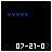 12 pixel-art icons showing blue and white dots with date text, each icon's dot color shifting through light to dark blue across the sequence