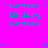 Cyan text spelling "Lindsey" repeated in four vertical on a bright pink background with scattered purple star shapes