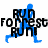 Blue running figure with black text 'RUN FOREST RUN!' over white background, showing animation frames with varying leg positions.