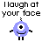 Animated contact sheet of a pixelated purple cartoon character with one eye, smiling face, and black limbs performing repetitive motion across 25 sampled frames in a 5x5 grid layout.