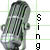 Animated contact sheet showing two frames of a pixelated microphone icon with green grid overlay and vertical text "sing" on white background.