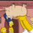 Pixelated character with light skin, blue hair, and yellow clothing against a pinkish background.
