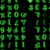 A contact sheet of six animated frames showing green matrix code falling on a black background, with varying character positions and transparency effects across the sequence.