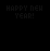 Animated pixel art sequence showing 'HAPPY NEW YEAR!' text and green firework symbols transitioning from scattered to fully formed, with '2009' at the bottom.