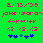 Green background with pink text and blue symbols arranged in two identical vertical , each containing date, names, phrase, heart symbols, and star-like shapes