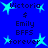 Blue background with repeating text and star icons arranged in a pattern