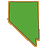 Green pixelated shape resembling Nevada's outline with brown and orange border on gray background.