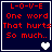 Four identical display red pixelated text on dark blue background with white heart symbols changing from solid to split across observations