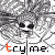 repeating black-and-white abstract faces with orange text 'try me.' below each face, showing animation where the orange text alternates between 'try' and 'me' in sequence