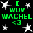Green text and white stars on black background with repeated 'I WUV WACHEL <3' phrases and star patterns.