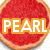 Circular red icon with orange border containing white text "PEARL" on an orange background.