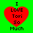 Four identical red heart-shaped icons with black text on a bright green background, each displaying "I LOVE Tori So Much" in pixelated font.
