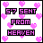 Pixel art of six with pink heart backgrounds, featuring text phrases and a seated character in pink attire