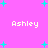 Pixelated text 'Ashley' repeated across a bright pink background with scattered cyan plus signs.