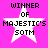Four identical pixelated star icons with black text on a bright pink background, each displaying "WINNER OF MAJESTIC'S SOTM".