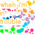 six identical with colorful pixelated splatters and text reading 'when I'm in trouble', 'Your always there to', and 'Help' in different colors