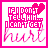 A 4x3 contact sheet of a static animated icon featuring pink pixelated text and heart symbols on white backgrounds with varying transparency effects across frames.