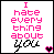 Pixelated text animation cycles through phrases about hatred and love with a small heart symbol, using pink and black on white background.