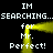 Pixelated text and yellow glowing lines form a symmetrical pattern on black background with repeated 'IM' and 'Perfect!' phrases.