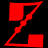 Two red pixelated Z-shaped icons on black background, left frame shows a broken diagonal line with three segments and two square blocks, right frame shows the same shape with the middle segment removed as a single continuous line.