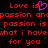 Red pixelated text on black background with a pink heart symbol replacing 'is' in two instances of the phrase.
