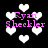 Pixelated image with pink text "Ryan Sheckler" over white hearts on black background, showing animation of heart shapes shifting positions.