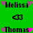 Green background with pixelated text and heart symbols; names 'Melissa' and 'Thomas' appear with pink and purple hearts, and '<3' symbols in black.