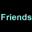 A 48x48 pixel buddy icon featuring a static image of the 'Friends' TV show cast with text on the left side, displayed as part of an animated contact sheet.