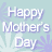 Light blue background with white snowflake shapes and repeated 'Happy Mother's Day' text in light purple.