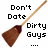Pixelated image of a broom with brown bristles and light wooden handle, surrounded by pixelated text reading "Don't Date Dirty Guys ... They Have NO Clue How to... SWEEP YOU OFF YOUR FEET".