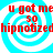 Red text on a blue and white spiral background repeats 'u got me so hipnotized' in four identical