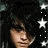 A 48x48 pixel animated contact sheet showing three sequential frames of a person with dark hair and white star graphics against a black background, displayed in a 2x2 grid layout with one empty gray cell.