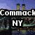 Four- with a ship, USA flag, cloud shape, and gray space; text overlays include 'Commack', 'NY', 'USA', '<3'