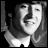 Pixelated grayscale image of a stylized face with exaggerated features and high contrast, appearing as an AOL Instant Messenger buddy icon from the late 1990s or early 2000s.