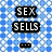 Pixelated text blocks on blue-and-white checkered background with black rectangular outlines and white lettering.