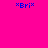A static image with a bright pink background and black rectangular blocks, featuring blue pixelated text *Bri* repeated six times in a pattern