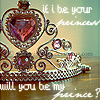 A heart-shaped crown with gemstones and scrollwork, overlaid with text reading "If I be your first choice will you be my first choice?" on a gradient background.