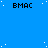 Blue background with white dots and repeated 'BMAC' text in black pixelated font across the