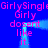 Blue background with pink text repeating 'Girl' and 'dosent like it.' in a pattern, featuring a central light blue rectangular frame that shifts position across observations