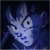 Pixelated blue-toned icon shows a stylized face with large eyes and spiky hair against dark background.