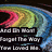 Pixelated image with rainbow-colored wave-like shape above three lines of pixelated text on black background.