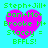 Four identical pixelated images of a cyan background with green text and pink heart shapes, each displaying 'Steph+Jill+ Dani+Mo+ Brooke M+ Stacey = BFFLS!' over the heart.
