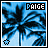 Pixelated blue-toned palm tree image with 'PAIGE' text in top-left corner and small star symbol at bottom-left, displayed as a static icon.