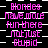 Static image with repeated text on a black and white checkered background, featuring pink pixelated lettering.